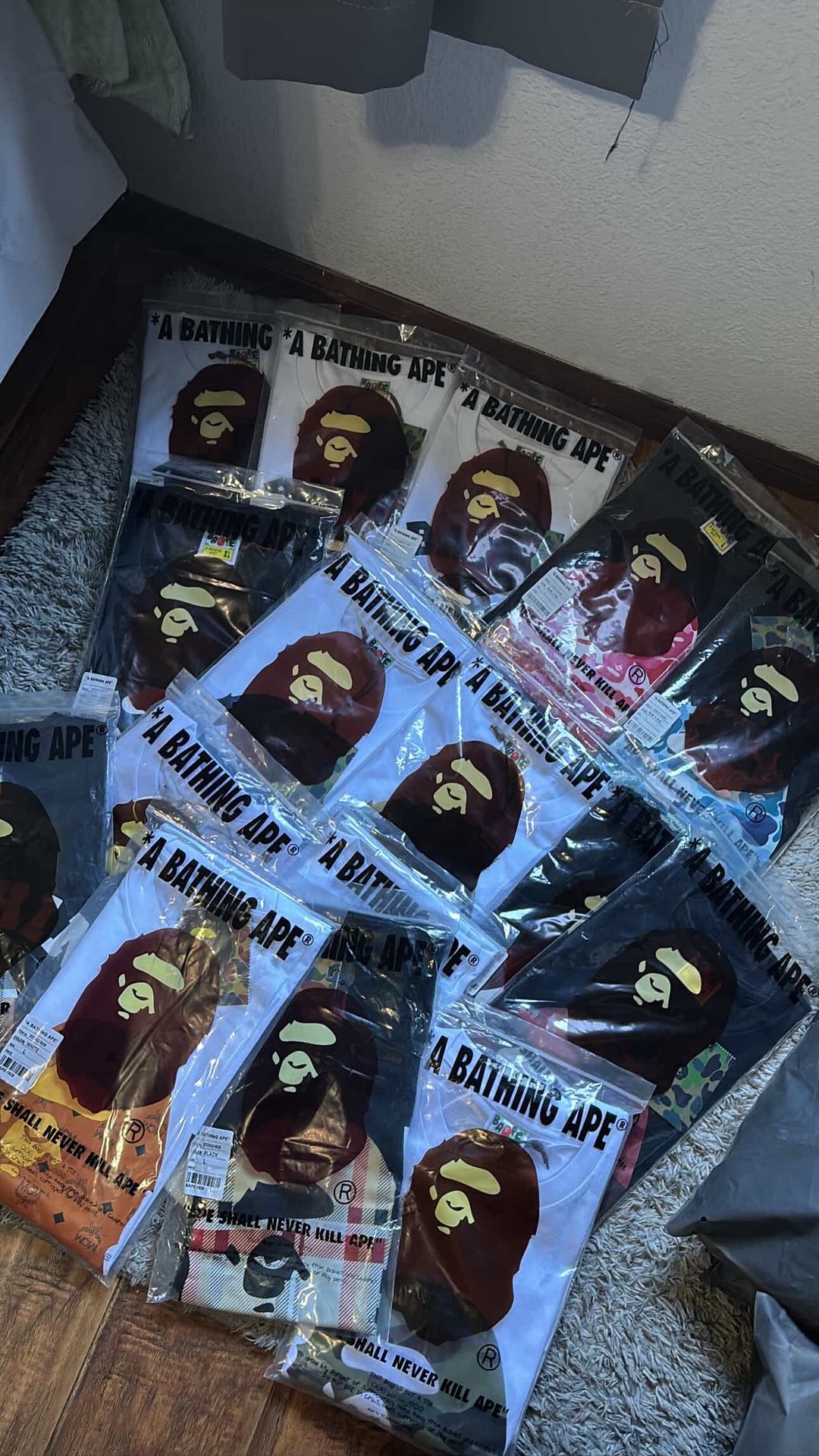 Sp5der hoodies, Bape tees, Aloc and more!!!