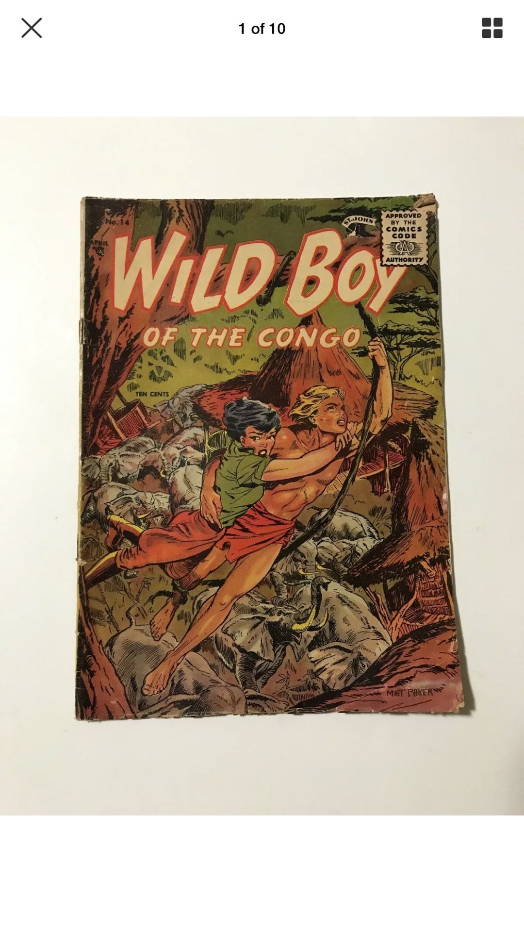 Wild Boy of the Congo #14 1955-St John-Matt Baker cover art