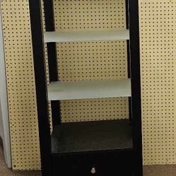 Single Drawer Glass/Wood Shelving Unit / Display Stand