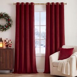 Red Velvet Curtains 52x 120