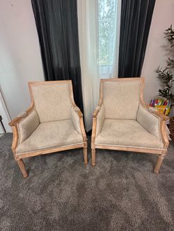 Set of 2  Linen accent chairs