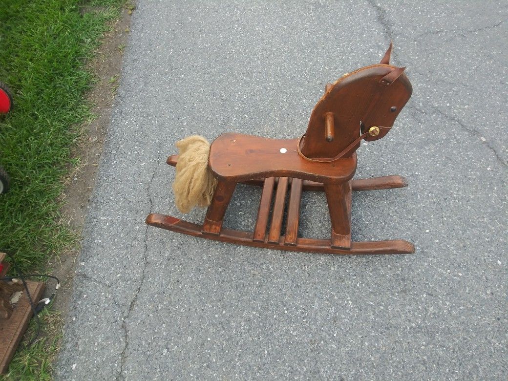 Wooden rocking horse