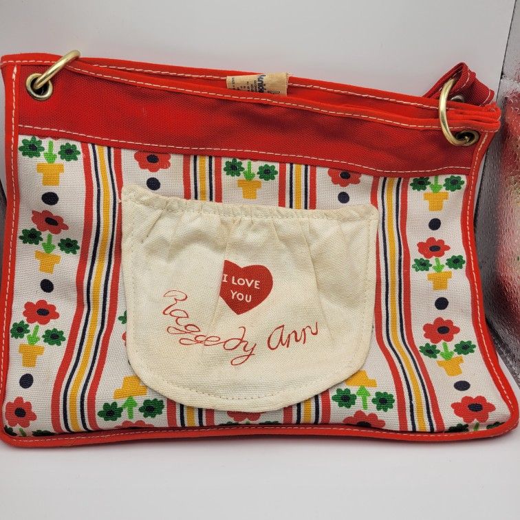 Vintage Toy Purse Knickerbocker Toy Company Holds Raggedy Ann Doll