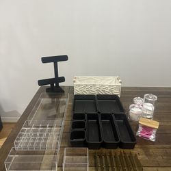 🌟 Complete Vanity & Drawer Organization Set – Acrylic, Bamboo & Black Trays 🌟