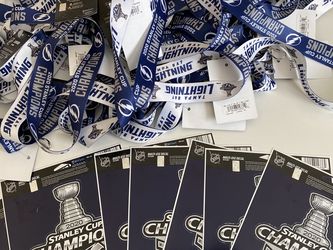 Tampa Bay Lightning Stanley Cup Champion Lanyards And Decals