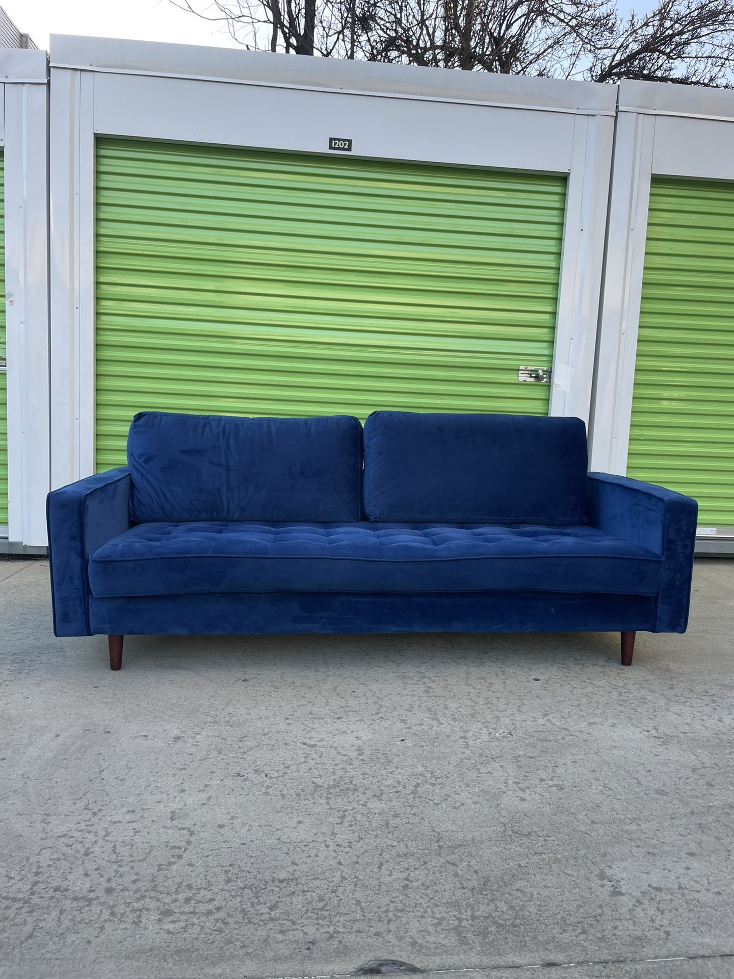 Blue Velvet Sofa Free Delivery 