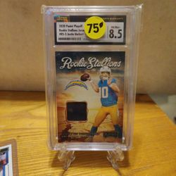 2020 Panini Playoffs Rookie Solution Jerseys RS3 Justin Herbert Graded An 8-5
