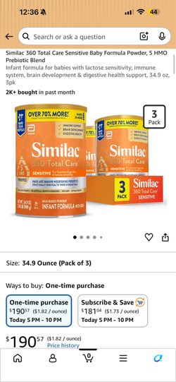 Similac 360 total care sensitive formula