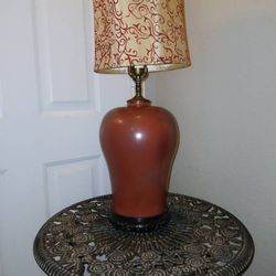 Blood Red Asian Table Lamp 