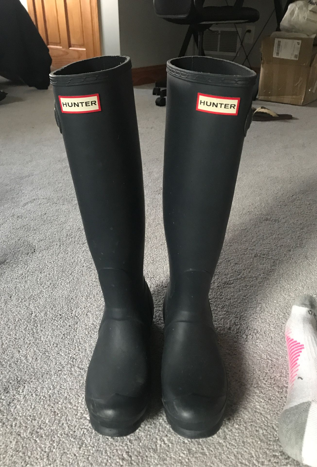 Size 8 Hunter Rain Boots- navy blue