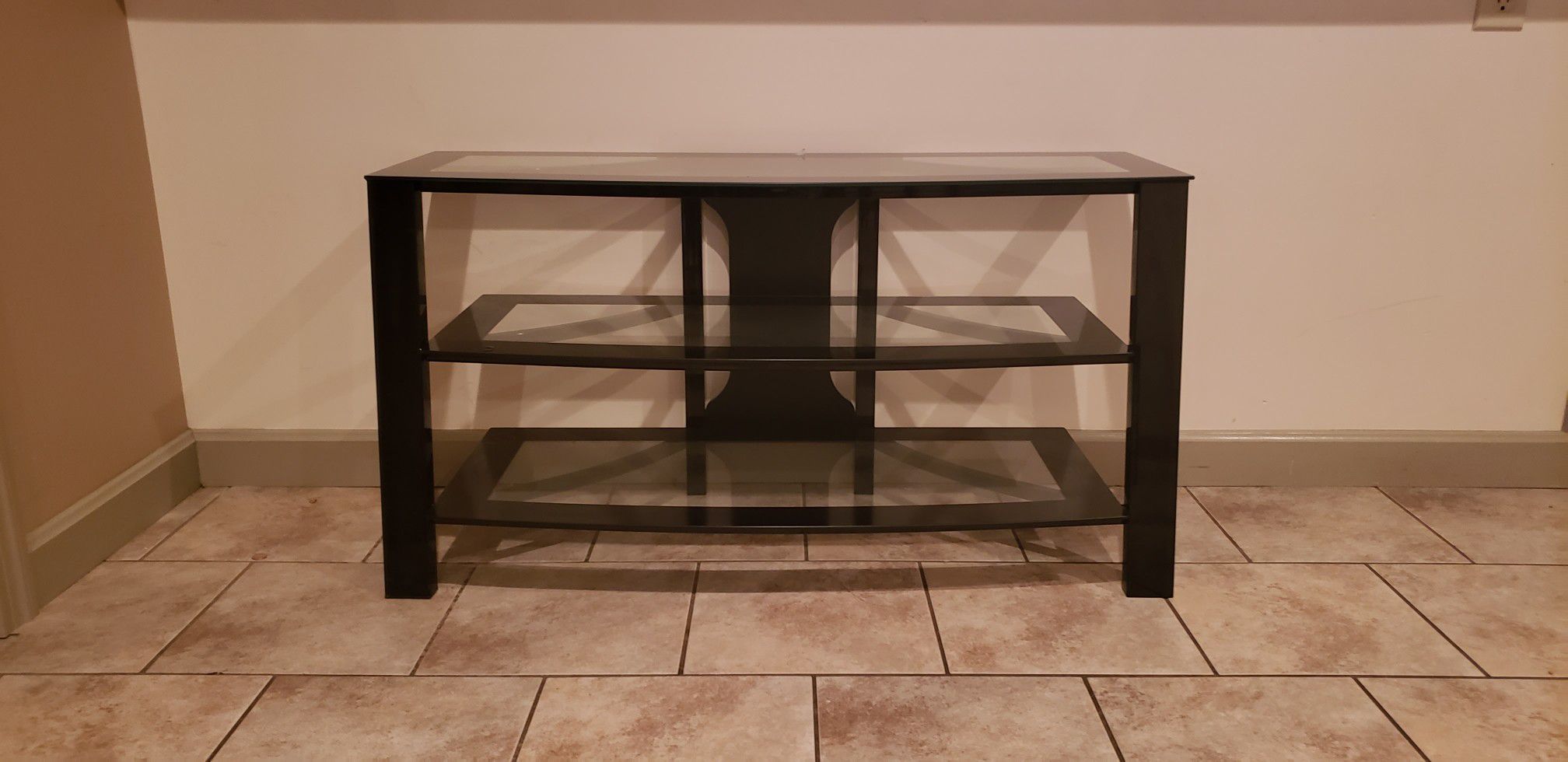 Large Glass 3 Tier TV Stand