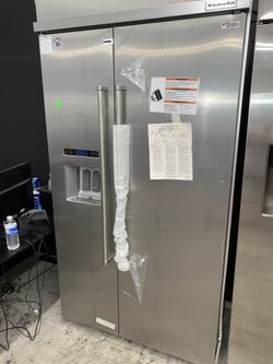 Kitchen aid 42” built in refrigerator in stainless steel new open box