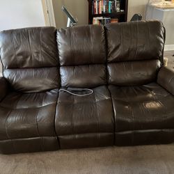 Springsteel Recliner automatic brown three seats