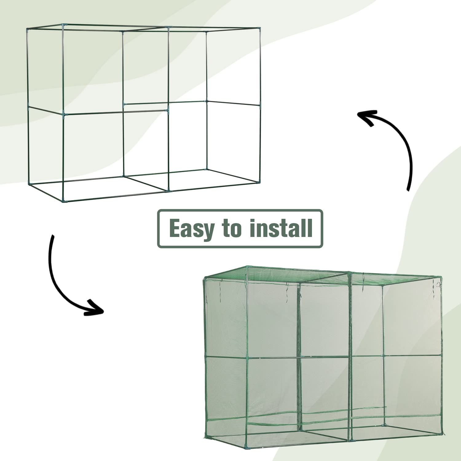 Crop Cage 8'x4'x6' Plant Protection Tent, Fruit Cage Netting Cover for Plants/Herbs/Fruit Garden, Yard, Lawn with 2 Zippered Enclosure Door