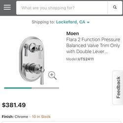 Moen Flara Chrome 2-handle Shower Faucet brand new 