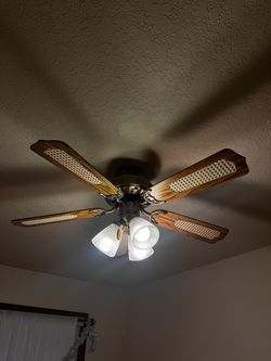 Ceiling Fan with Light Kit classic style glass with 5 blades