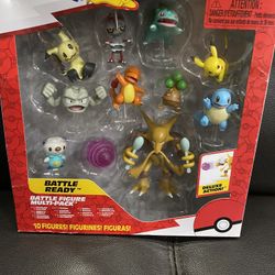 Pokémon 2" Battle Ready  Mini Figure Set - 10pk New - 4 pieces extra