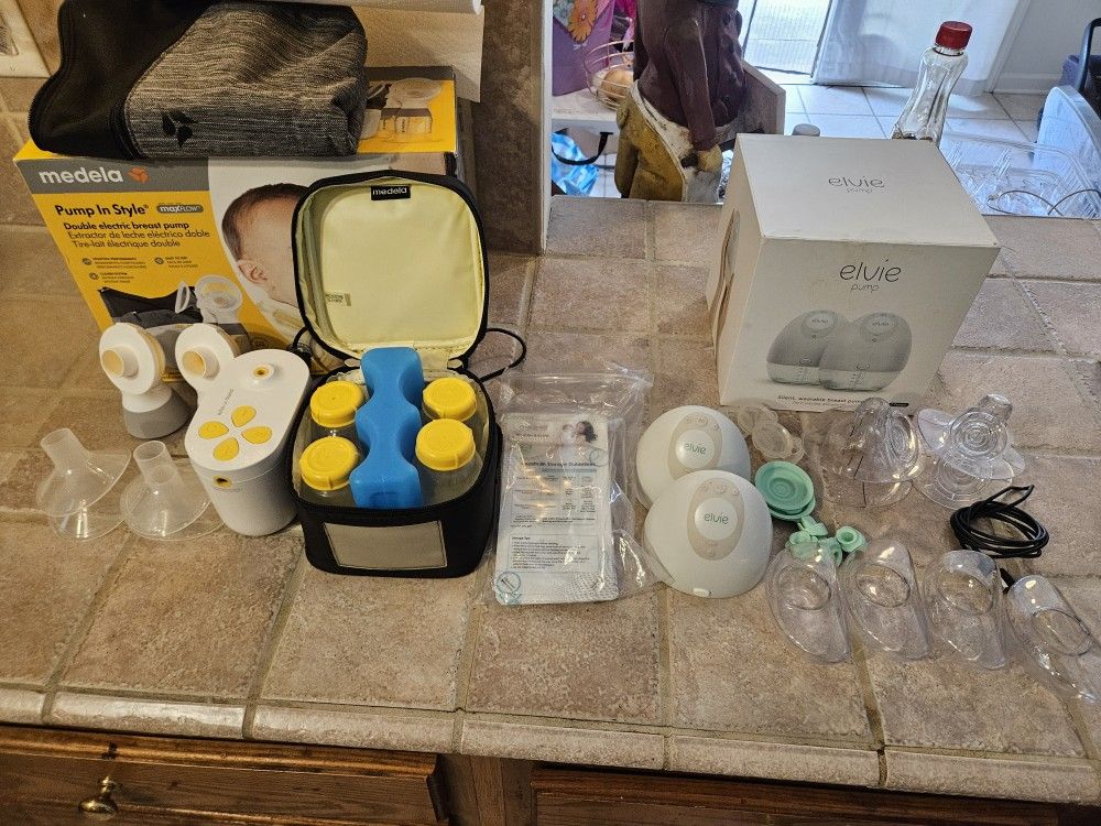 Elvie and Medela Breast Pumps