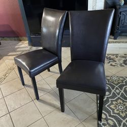 Brown Leather Dining Chairs 