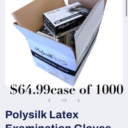 Polysilk by Shamrock Latex Exam Black Gloves 