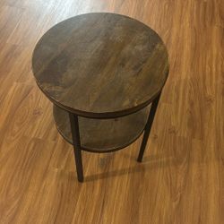 [$50 OBO] Modern Wood & Metal Round End Table – Excellent Condition