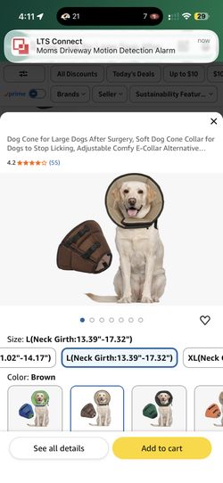 Dog Cone for Large Dogs After Surgery, Soft Dog Cone Collar for Dogs to Stop Licking