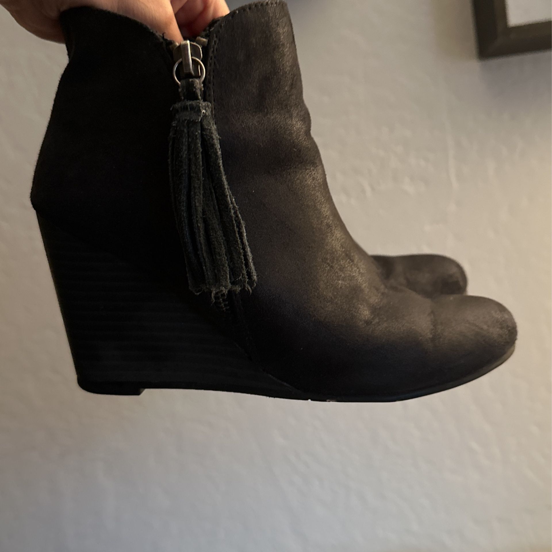 Women’s Black Wedge Booties