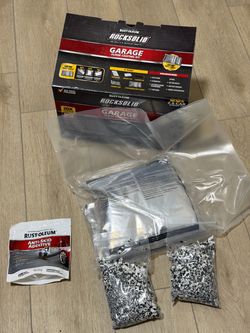 Rust-Oleum RockSolid High-Gloss Dark Gray Solvent-Based Polycuramine Garage Floor Coating Kit 90 oz Kit