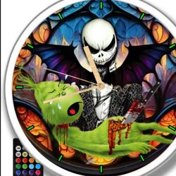 Jack Skellington Ends Grinch Led Clock