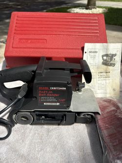 Sears Craftsman 3x21” Belt Sander Kit-315.117- Like New, 1 HP, New Belts, Hard Case, 8’ Cord