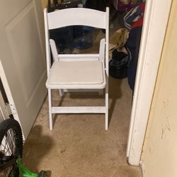 One Wooden  Folding Chair  Color White 