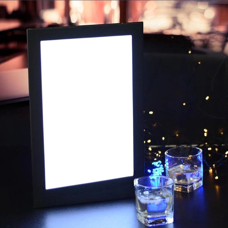 LED Back Lit Menu Holder Single Page 8.5x14 inch Restaurant Cafe Venues