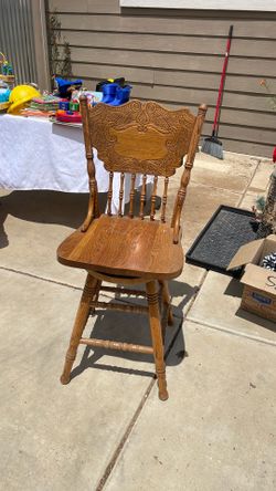 Call swivel wooden barstool