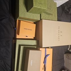 Louis Vuitton, Burberry And Gucci Box's And Bags