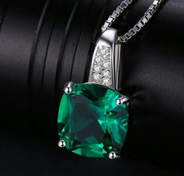 Russian Nano Emerald 925 Sterling Silver Pendant