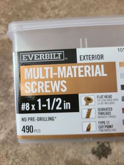 #8 x 1-1/2 in. Black 6-Lobe Drive Exterior Flat Head Multi-Material Screw 3 lbs.-Box (490-Piece)
