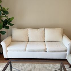 88” Pottery Barn Cameron Sofa in Cream Twill