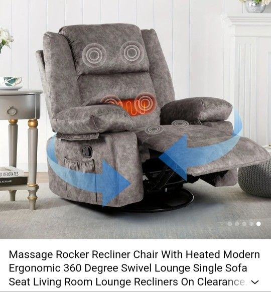 New In Box..Light GRAY SWIVEL Massage