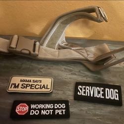 New No pull Dog Harness With Velcro Patches. M/L Dog. Beige 