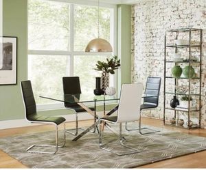 AVAILABLE 5PCS DINING SET (4 CHAIRS AND TABLE) $53 DOWN PAYMENT