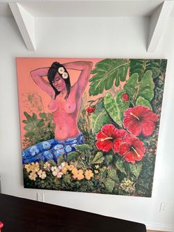 Original Oil Painting Tropical Nude Figure Art