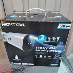 NEW Night Owl 4K HD 3 WIRE FREE Home Security Spotlight Cameras 1TB Hard Drive Wi-Fi Bluetooth Indoor Outdoor