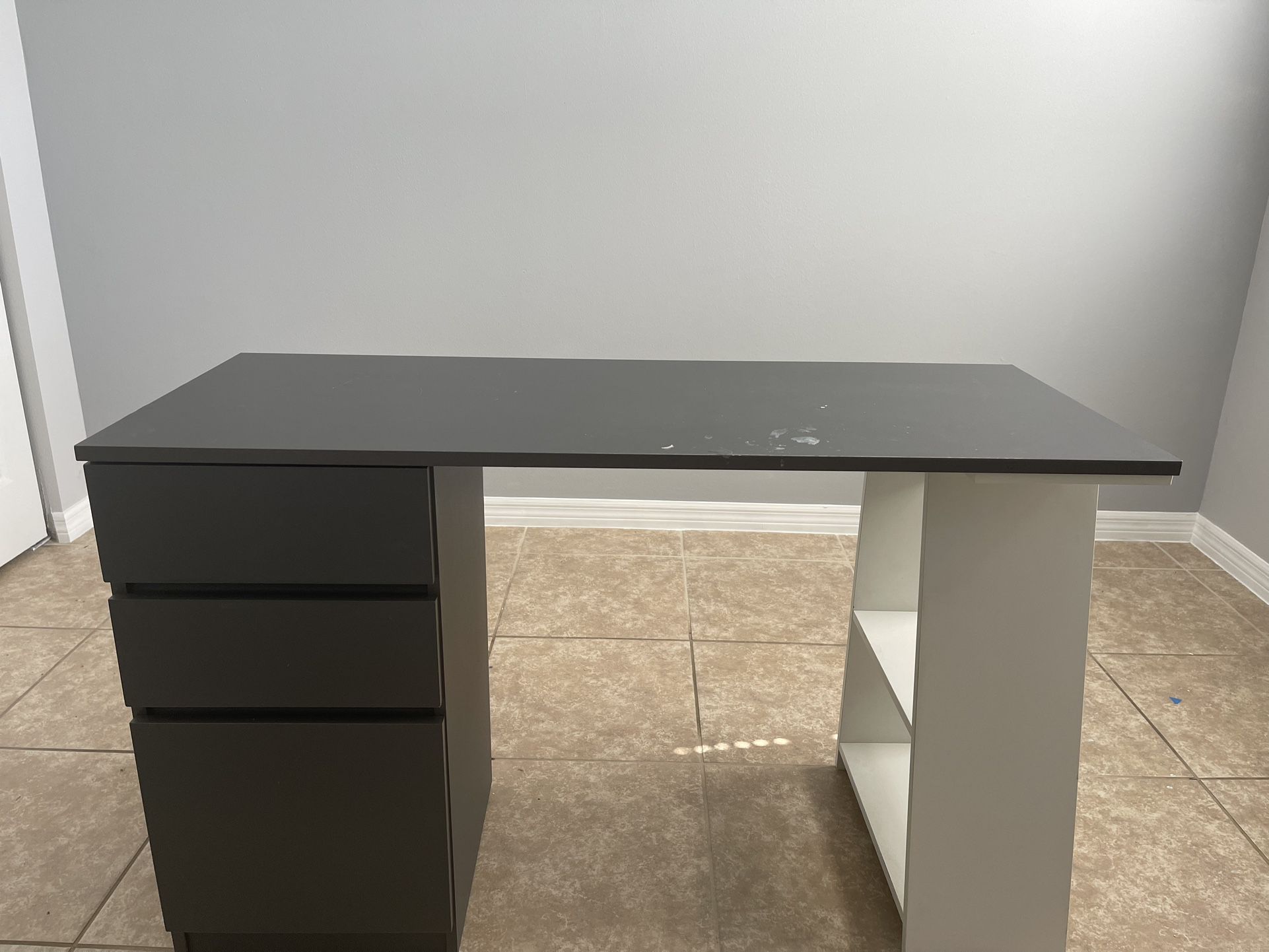 White and grey desk