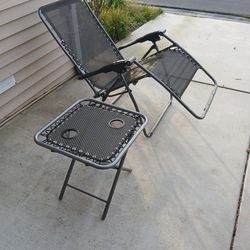 folding chair with table
