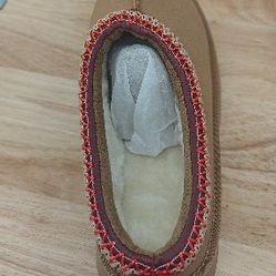 GZFGUZ Women's Slippers Platform Mini Boots Short Ankle Boot,Fur Fleece Lined Platform Boots Anti-Slip Snow Slippers For Outdoor (Brown,)Size 10