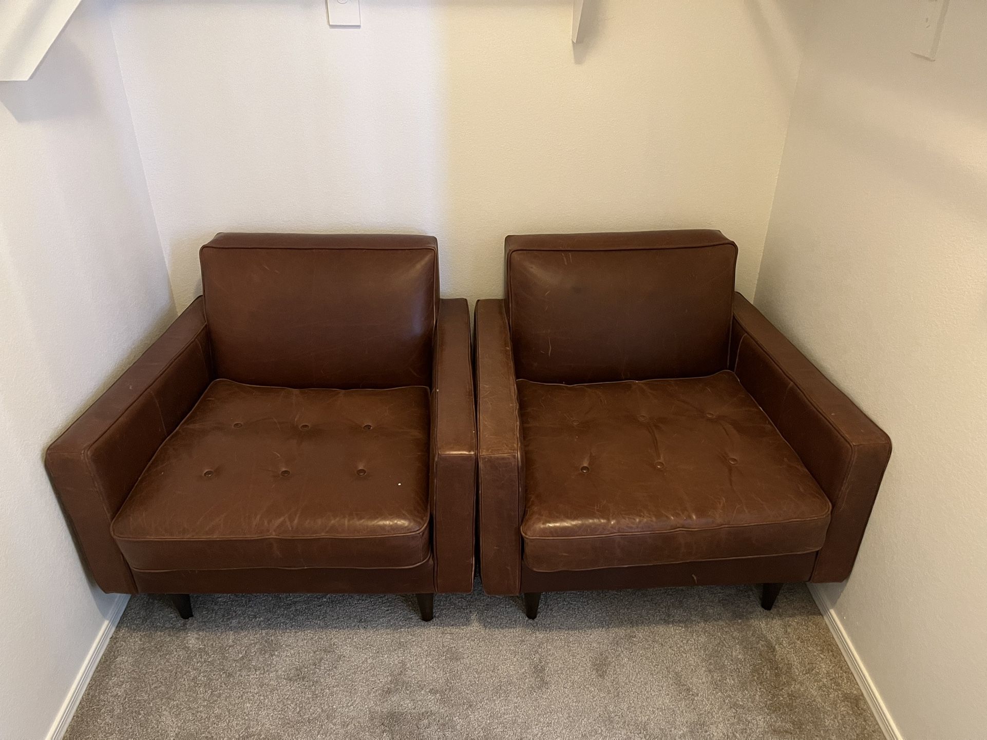 Mid Century Leather Chairs