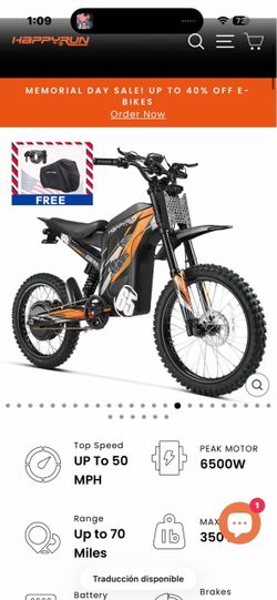 HappyRun 6500W Electric Dirt Bike G300 Pro