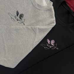 Cherub Embroidered Sweatshirt - Cupid Valentines Sweater