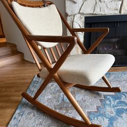 Mid Century Benny Linden Designs Danish Modern Teak Rocking Chair