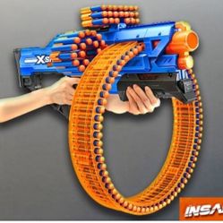 NIB Insanity X-Shot Mad Mega Barrel Blaster Toy Gun & Soft Darts